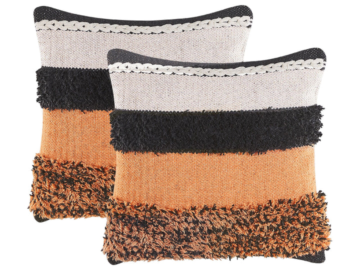 Dekokissen mit Füllung 2er Set bunt gestreift 45x45 cm quadratisch Mihalgazi