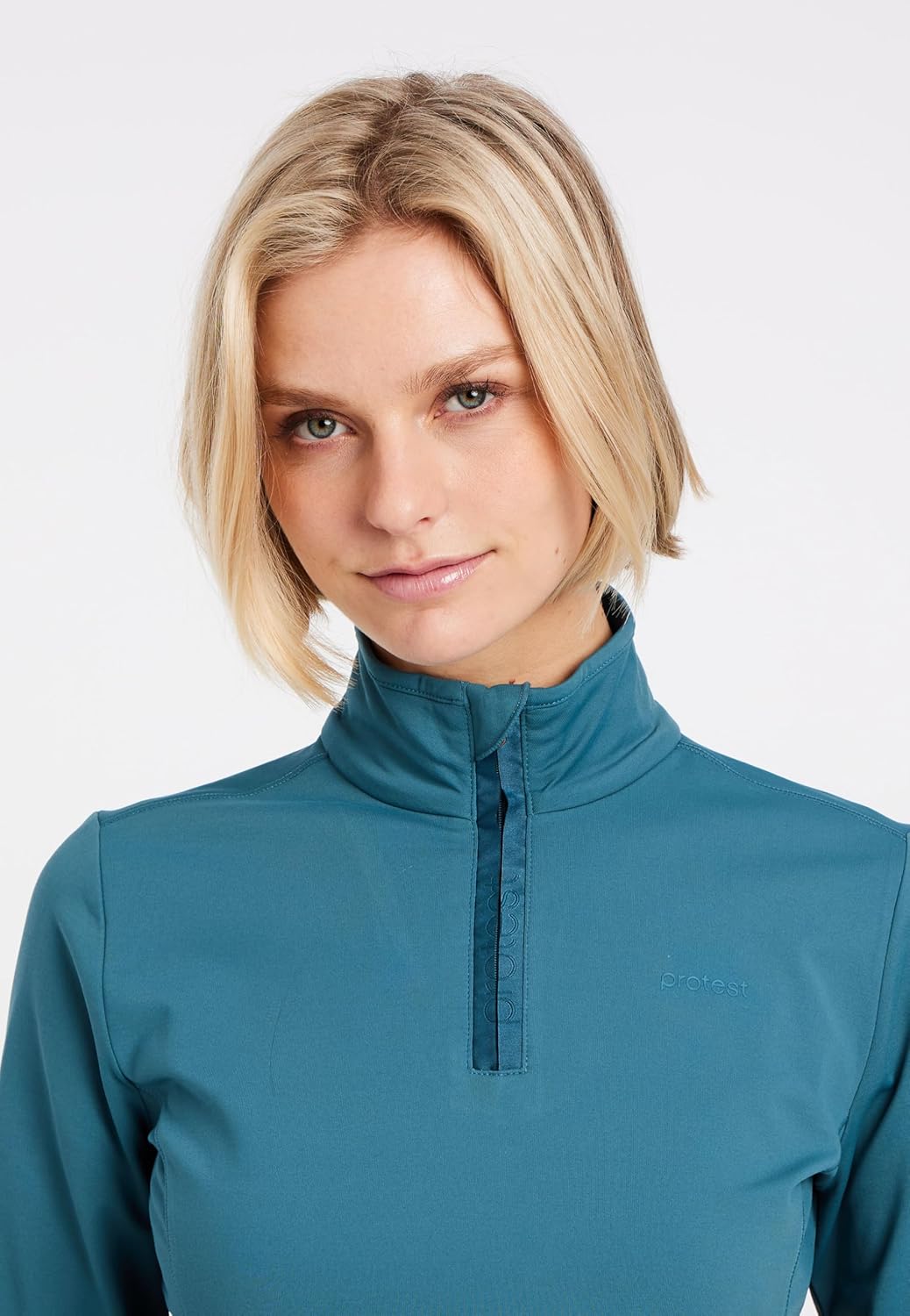 Protest Damen Fabriz 1/4 Zip Top Sweatshirt L Jewel Blue, L Jewel Blue
