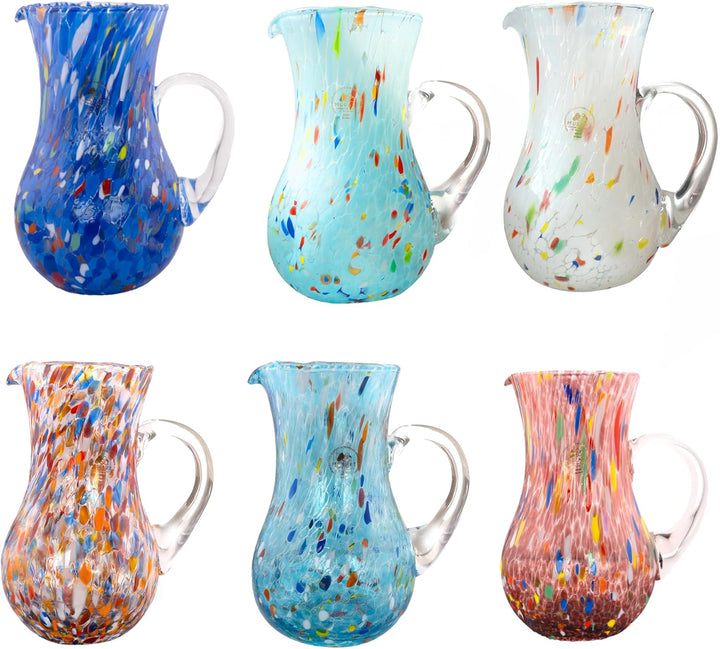 MurArt Muranogläser Set mit 6 Gläsern, 250 ml, aus der Wellenkollektion aus mundgeblasenem Glas, han