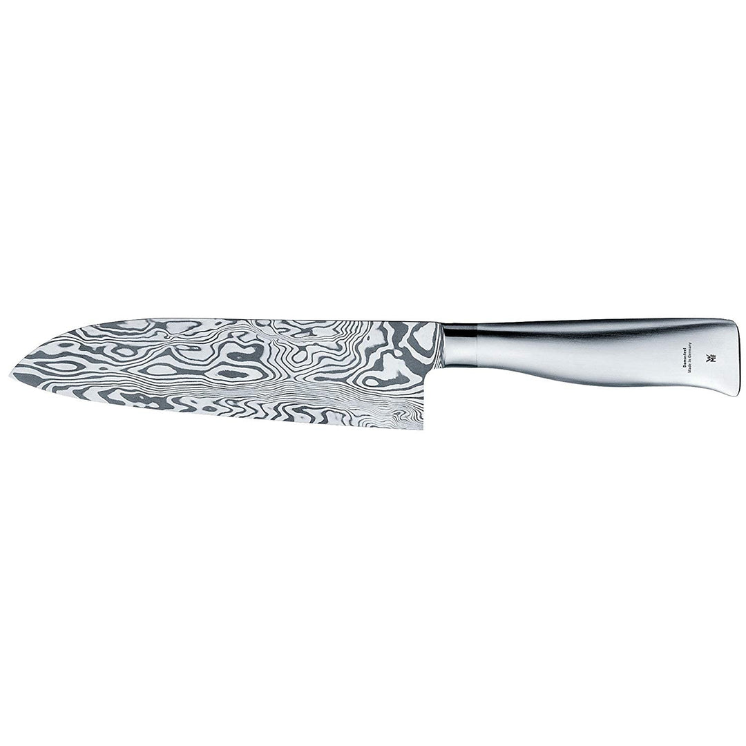 WMF Grand Gourmet Damastmesser, Santoku Messer 32 cm, Made in Germany, Damaststahl 120-lagig, Perfor