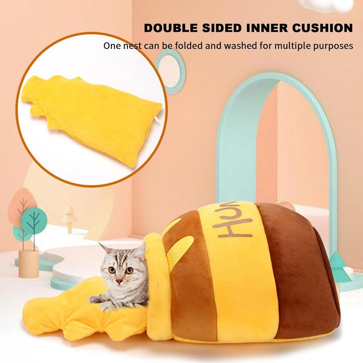 Generisch Haustier-Katzenbett, Katzenbett Honigtopf, Weiches Haustier-Katzenhöhlenbett, Yellow, PP-B