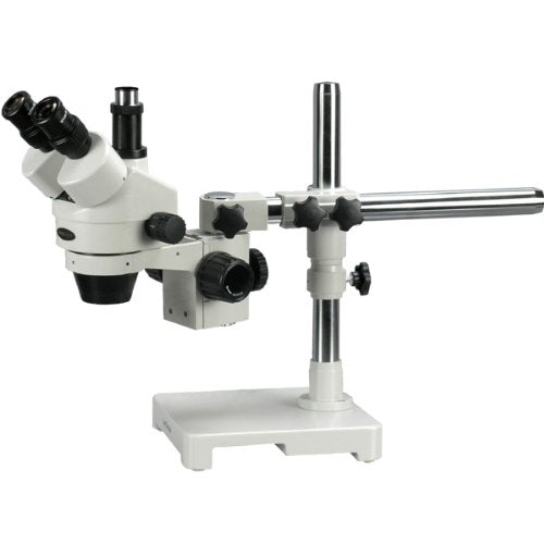 AmScope SM-3TY-144-5M Trinokulares Zoom Stereomikroskop am Auslegerständer mit 144 LED-Licht und 5MP