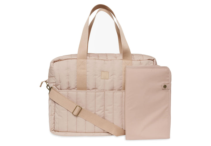 Jollein Wickeltasche Puffed Moos - Biscuit - Wasserabweisend - Kinderwagentasche - Babytasche Multif