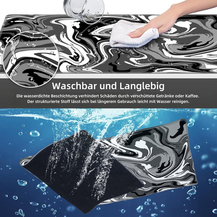 Grosses Gaming-Mauspad XXL 900 x 400 mm Gamer Mouse Pad mit Nähten an den Rändern – unter der Schrei