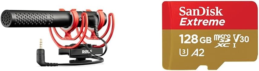 RØDE VideoMic NTG Premium-USB/Kamera-Mikrofon & SanDisk Extreme microSDXC UHS-I Speicherkarte 128 GB