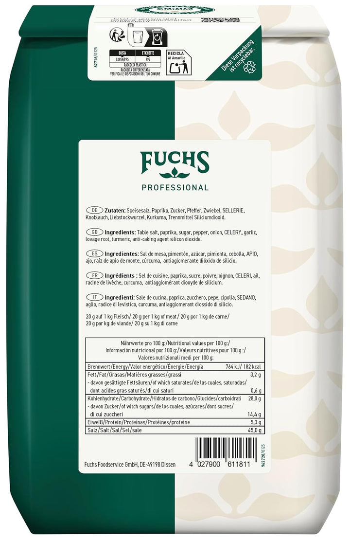 Fuchs Professional - BBQ Steak Gewürzsalz | Zum Würzen von gebratenen oder gegrillten Steaks | Profi