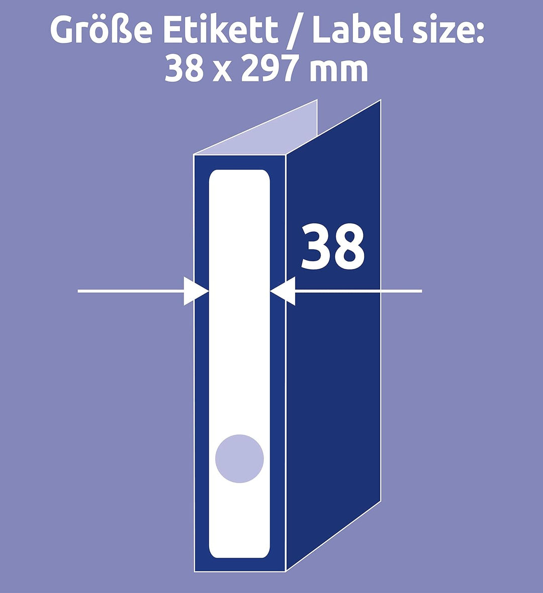 AVERY Zweckform L4758-25 Ordnerrücken Etiketten (150 Rückenschilder mit ultragrip, 38x297mm auf A4,
