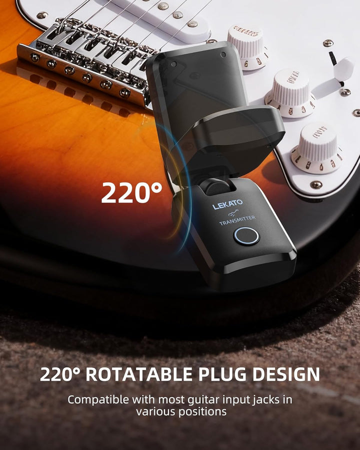 LEKATO Kabelloses Gitarrensystem mit Ladecase, Gitarren-Sender & Empfänger mit 18 Std. Spielzeit, wi