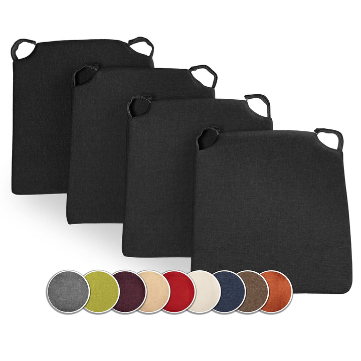 sunnypillow 4er Set Stuhlkissen mit Klettverschluss Polsterauflage Auflage für Stühle - Indoor/Outdo