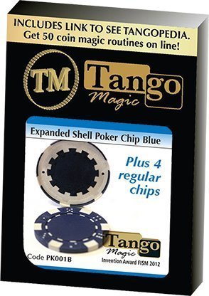 Blue Poker Chip Shell + 4 Chips - Tango Magic