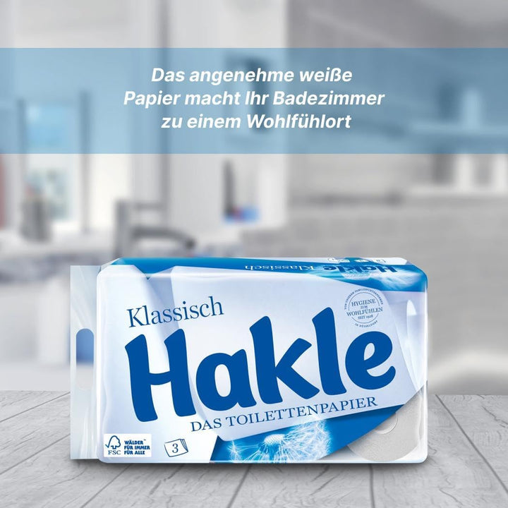 Hakle - Toilettenpapier Klassisch Weiss 80 Rollen 150 Blatt (80er Pack), 150 Blatt (80er Pack)