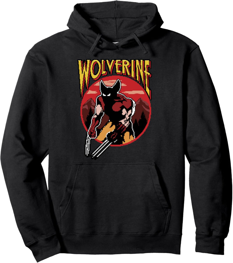 Marvel X-Men Wolverine Game Pixel Portrait Pullover Hoodie