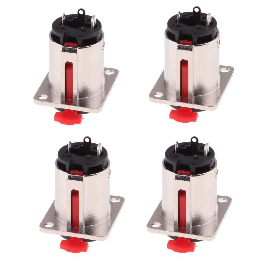 perfk 4 Pieces 6.35mm 1/4inch Instrumenten-Einbaubuchse Klinkenstecker Klinken Buchse aux Audio Adap