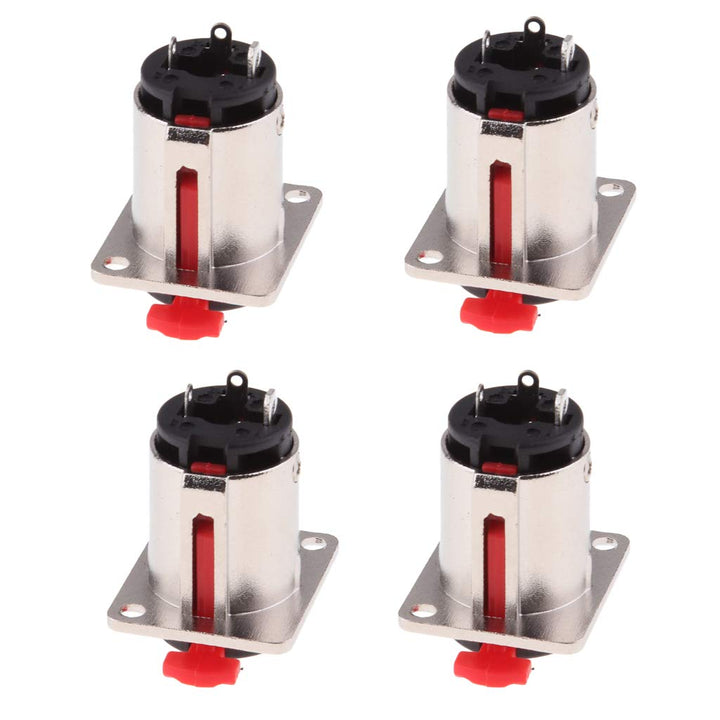 perfk 4 Pieces 6.35mm 1/4inch Instrumenten-Einbaubuchse Klinkenstecker Klinken Buchse aux Audio Adap