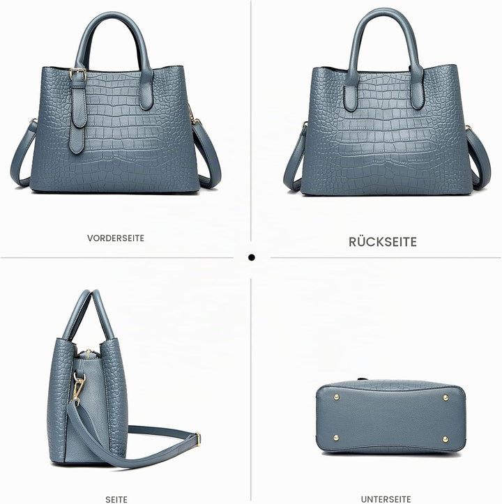 NICOLE &amp; DORIS Damen Handtaschen Elegant Henkeltasche Tote Shopper Schultertasche Krokodil Designs U