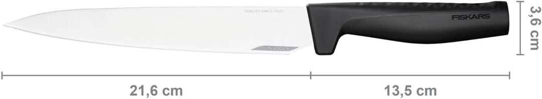Fiskars Tranchiermesser, Hard Edge, Elegantes Design, Gesamtlänge: 35,1 cm, Rostfreier Stahl/Kunstst