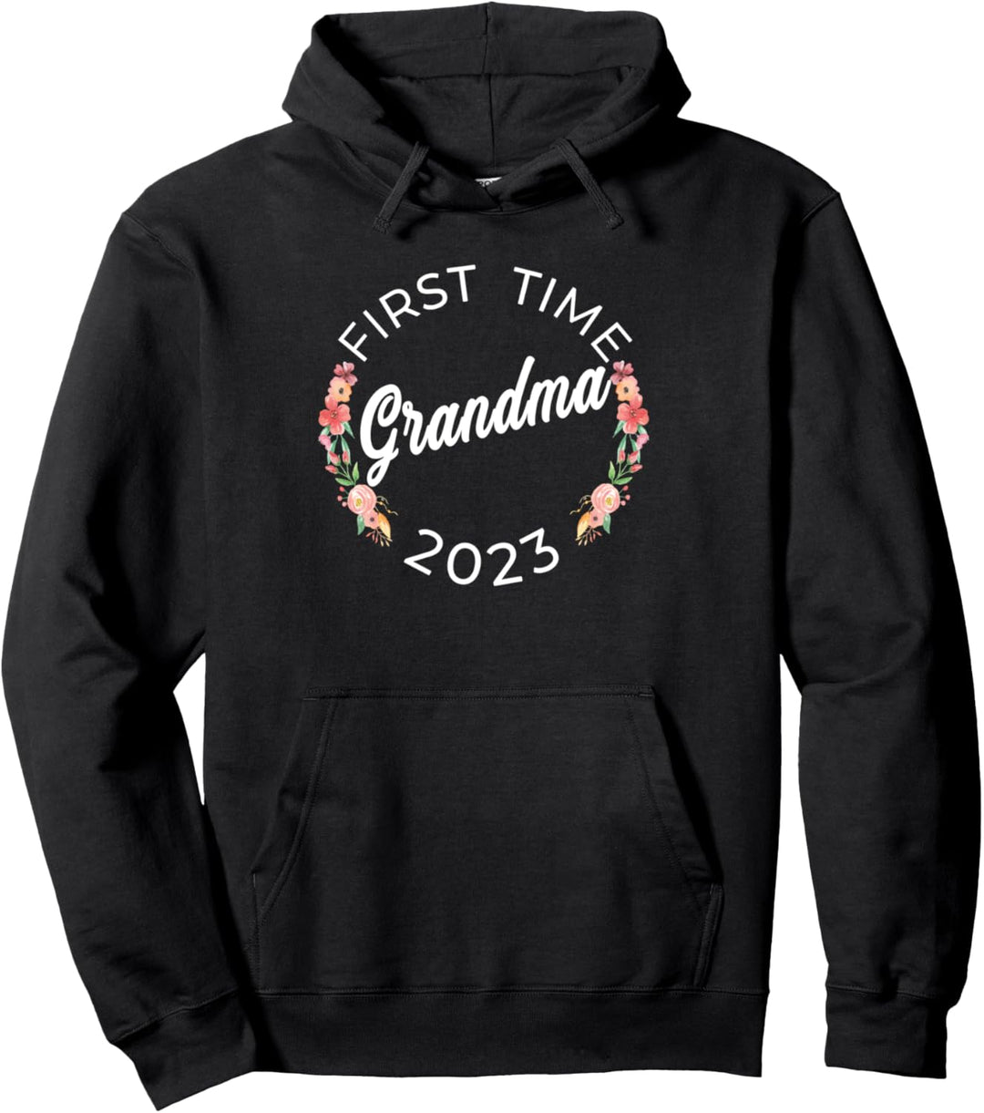 First Time Grandma 2023 Schwangerschaftsankündigung Floral Pullover Hoodie