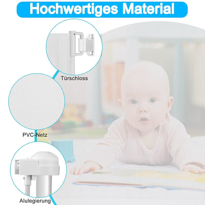 Froadp PVC Türschutzgitter, Ausziehbar Baby Treppengitter für Kinder und Haustiere, Einziehbares Tre