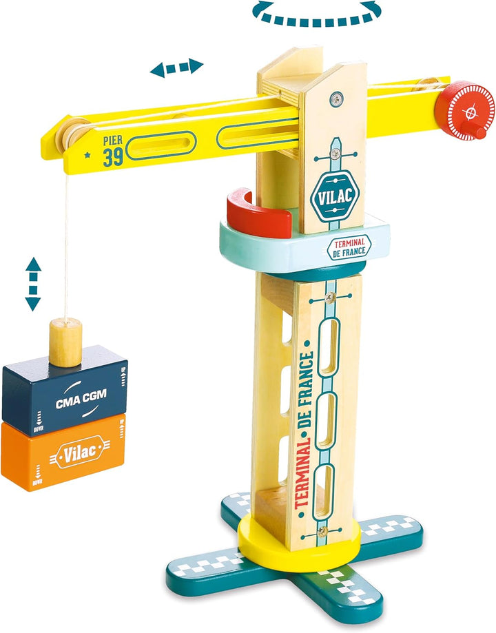 Vilac – 2357 – Kran-Docker drehbar und mit Mehrfarbig, Mehrfarbig