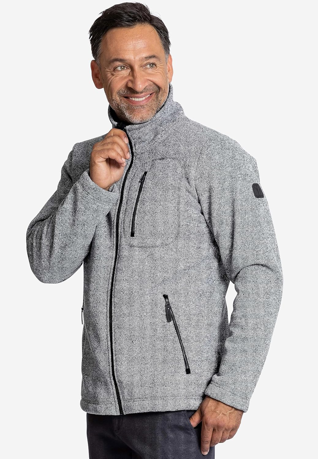 ELKLINE Herren Strickfleecejacke Fat Chance 1013043 XXL white - black, XXL white - black