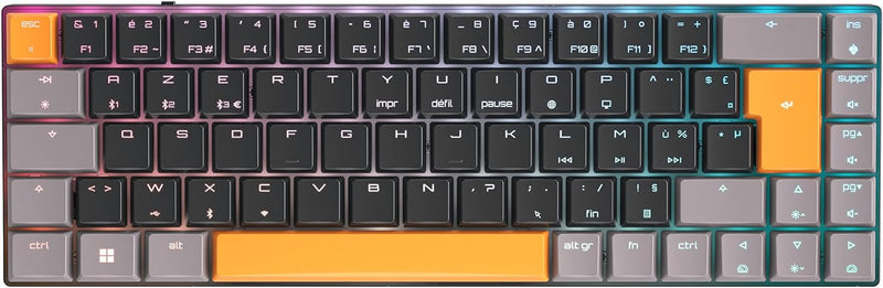 CHERRY MX-LP 2.1 Compact Wireless, kabellose kompakte Gaming-Tastatur mit 68 Tasten, Französisches L