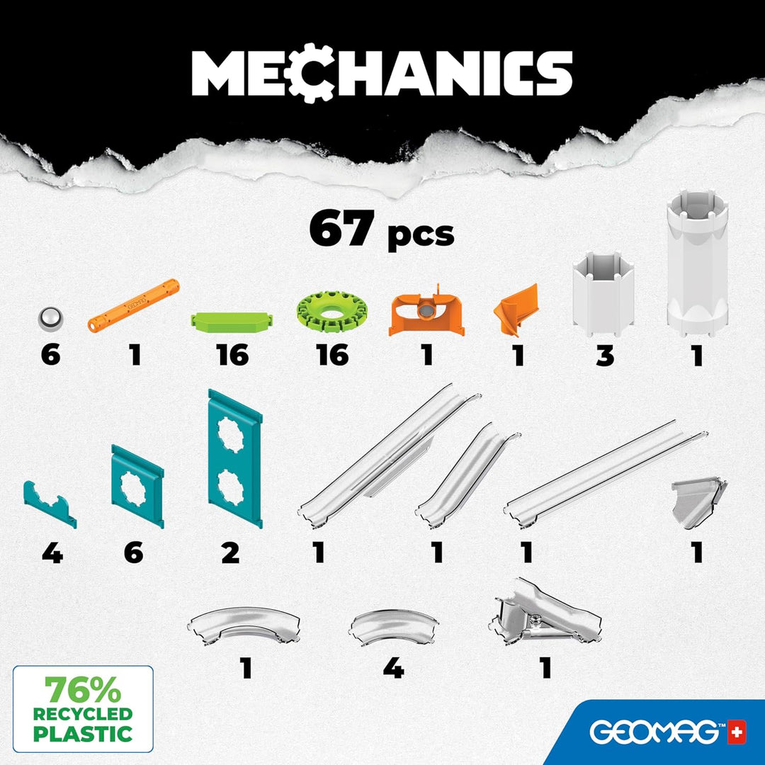Geomag - Mechanics Gravity Race Track - Lern- und Kreativspiel für Kinder - Magnetische Bausteine, R