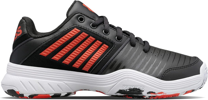 K-Swiss Mädchen Court Express Omni Tennisschuh 38 EU Jet Black White Spicy Orange Marble, 38 EU Jet