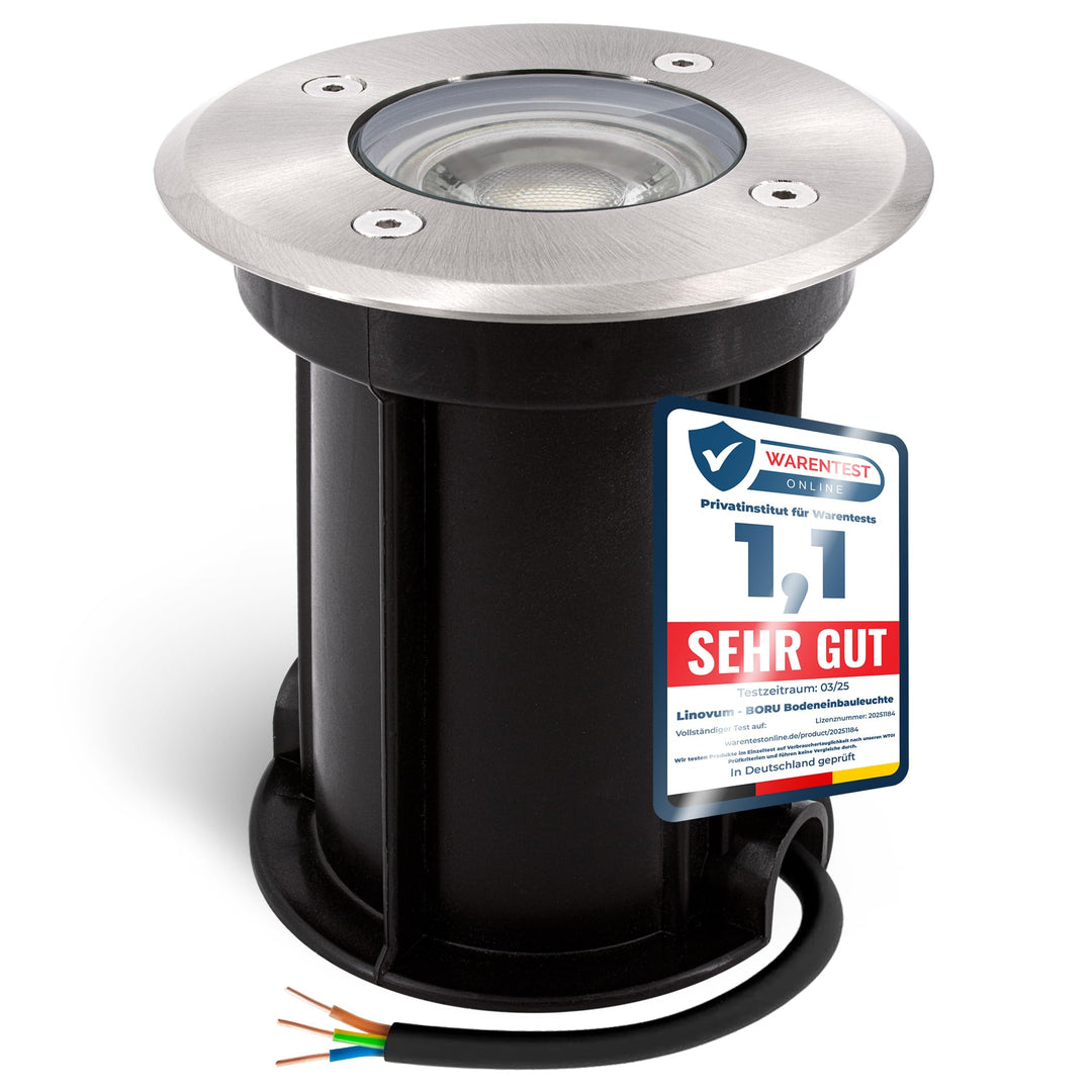 SSC-LUXon BORU LED Bodeneinbaustrahler rund IP67 für Aussen - inkl. LED GU10 warmweiss 2W - Gartenbe