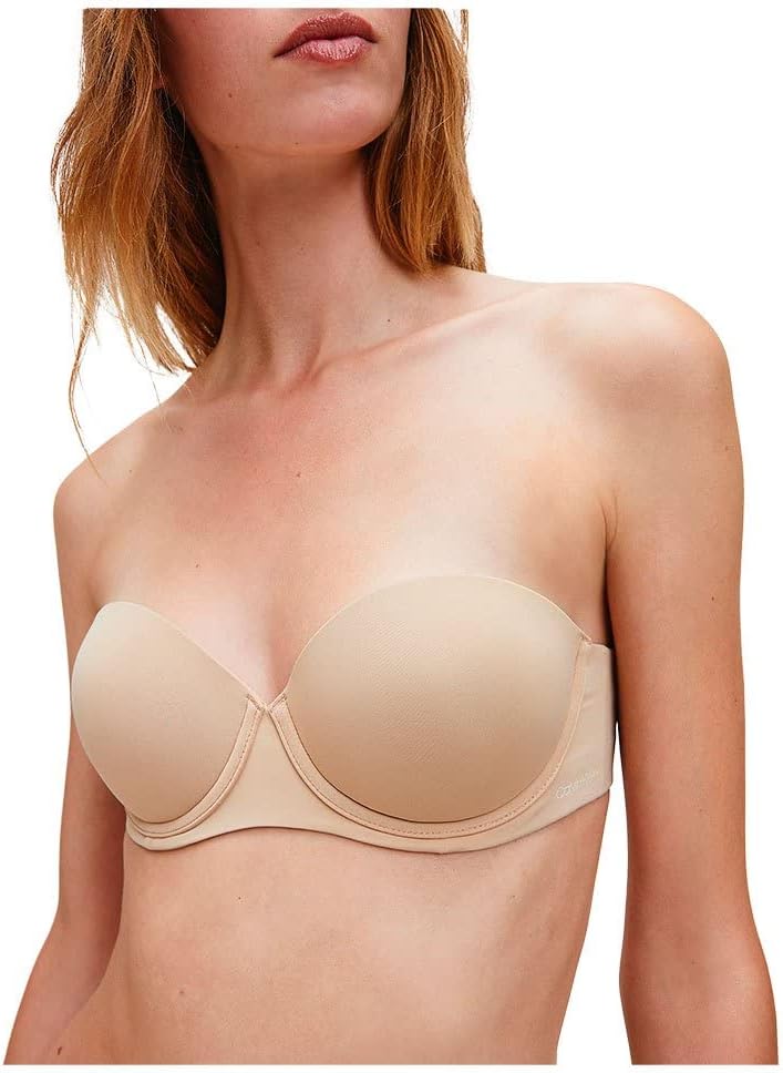 Calvin Klein Damen Trägerloser BH Push-Up 65C Beige (Bare), 65C Beige (Bare)