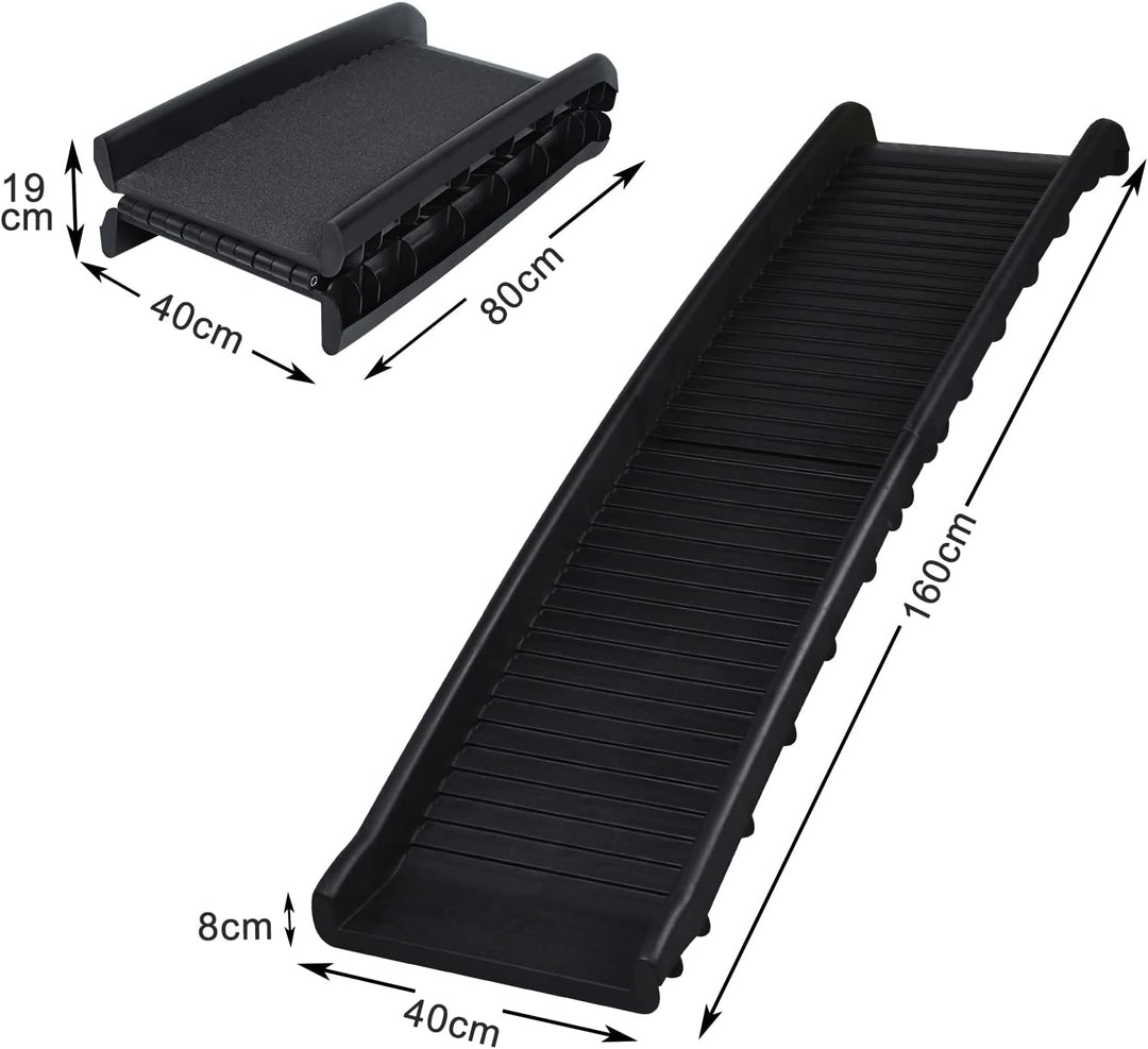FIVMEN Hunderampe Auto Klappbar Hundetreppe Anti-Rutsch bis 90 kg 156x40cm Rampe Hund für SUV Grosse