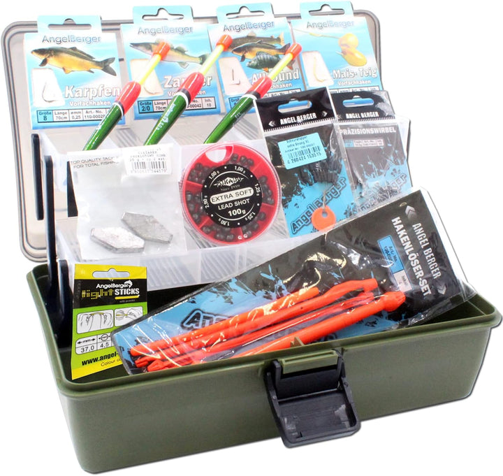 Gerätekoffer mit Angelzubehör gefüllt Grundausstattung