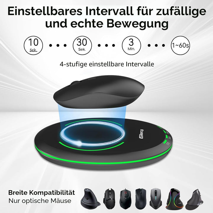 Ultra Dünner Maus Jiggler Nicht Nachweisbar,Mouse Mover mit Einstellbarem Intervall,Treiberfreier Ma
