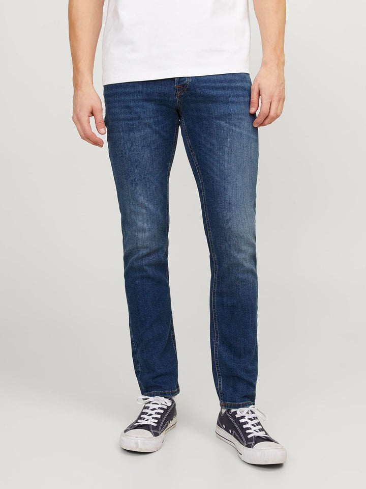 Herren Jack & Jones Jeans Tim Straight Legs Slim Fit Flat Front Tim ORIGINAL, Farben:Dunkelblau-2, G