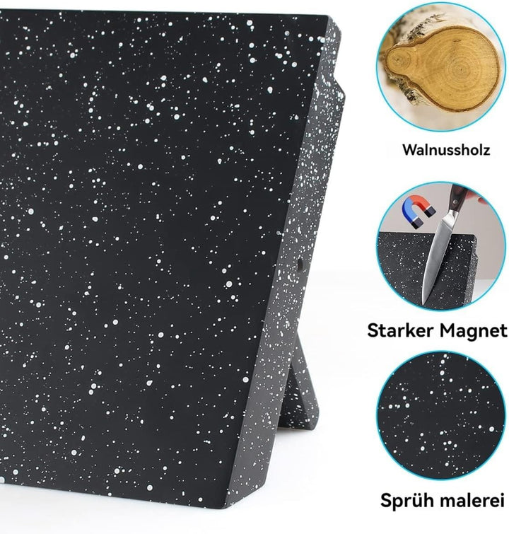 MOSFiATA Magnetischer Messerblock Ohne Messer 13,7 Zoll, Messerhalter Schwarz, Schwerpunktmagnet für