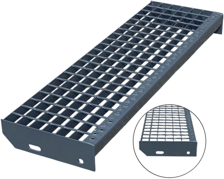 SRM Design 4 Stufen Treppe Breite 110 cm Standtreppe Stahltreppe Wangentreppe Gitterrosttreppe Ausse