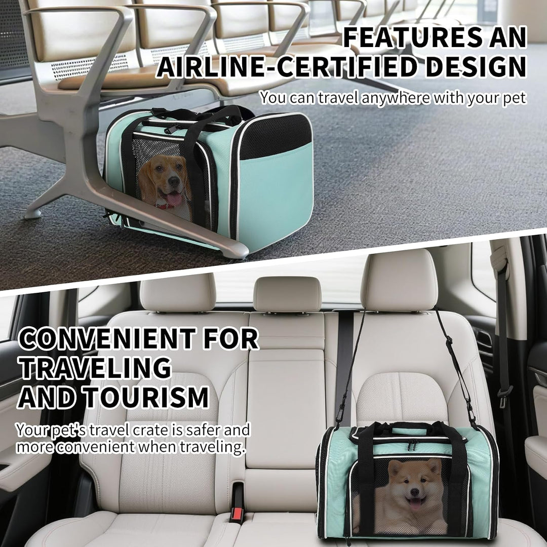 Yipincover Carriers Transportbox für Katzen, weich, Grösse M, Grün Medium Grün, 17.0"L x 11.0"W x 11