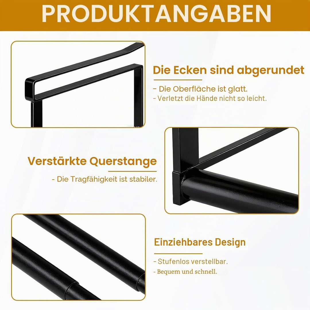 Hängendes Schuhregal Organizer 40–70 cm Ausziehbar – Erweiterbarer Regal Organizer unter dem Schrank