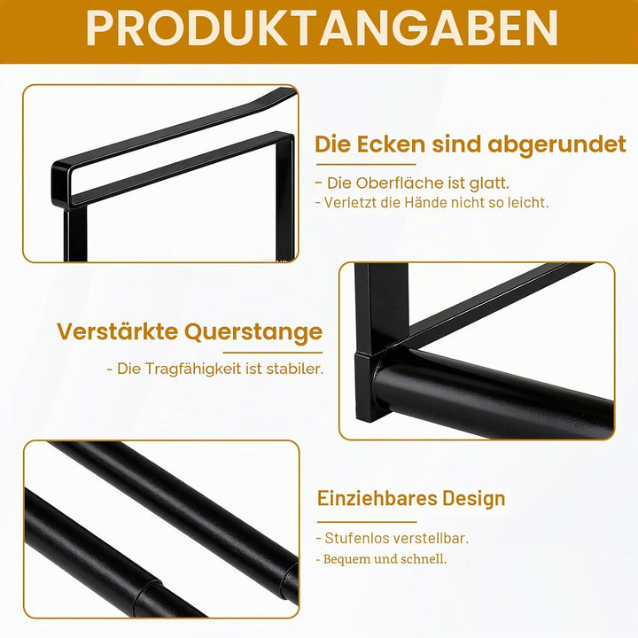 Hängendes Schuhregal Organizer 40–70 cm Ausziehbar – Erweiterbarer Regal Organizer unter dem Schrank