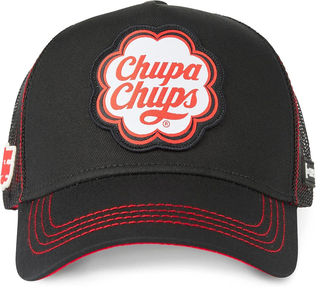 Capslab Trucker Cap mit Patch – Chupa Chups Logo – Offiziell lizenzierte Retro Cap – Snapback verste
