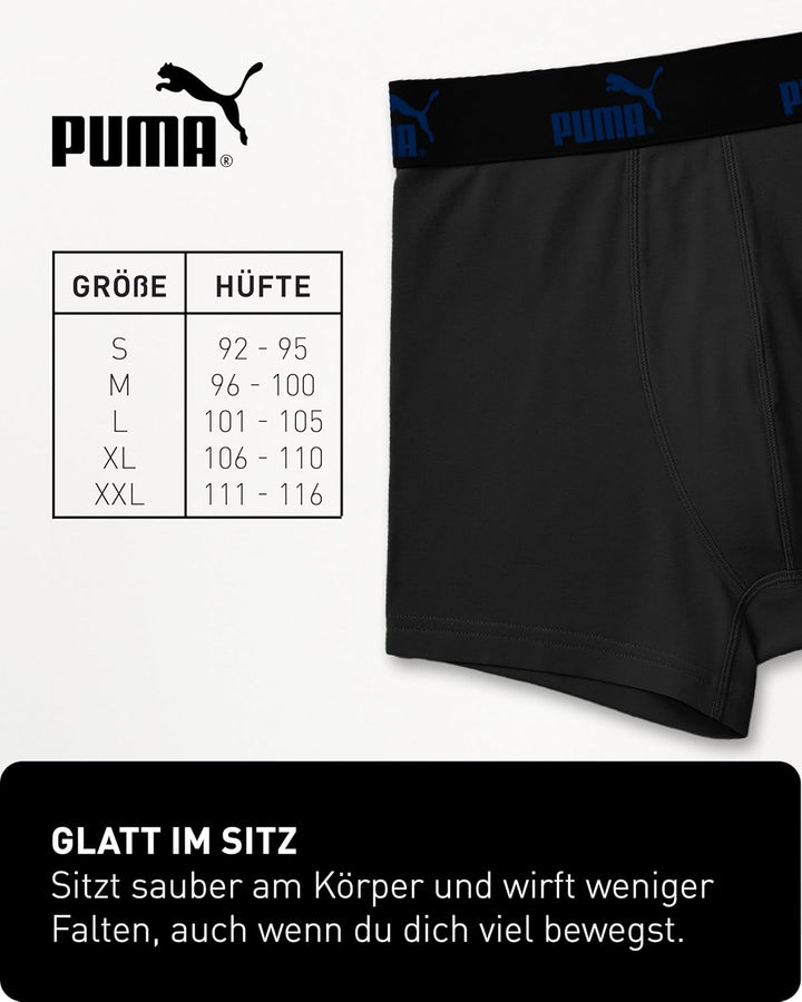 PUMA Boxershort 6er Pack Herren Basic Black Limited Edition Green-darkgrey-black-new M, Green-darkgr