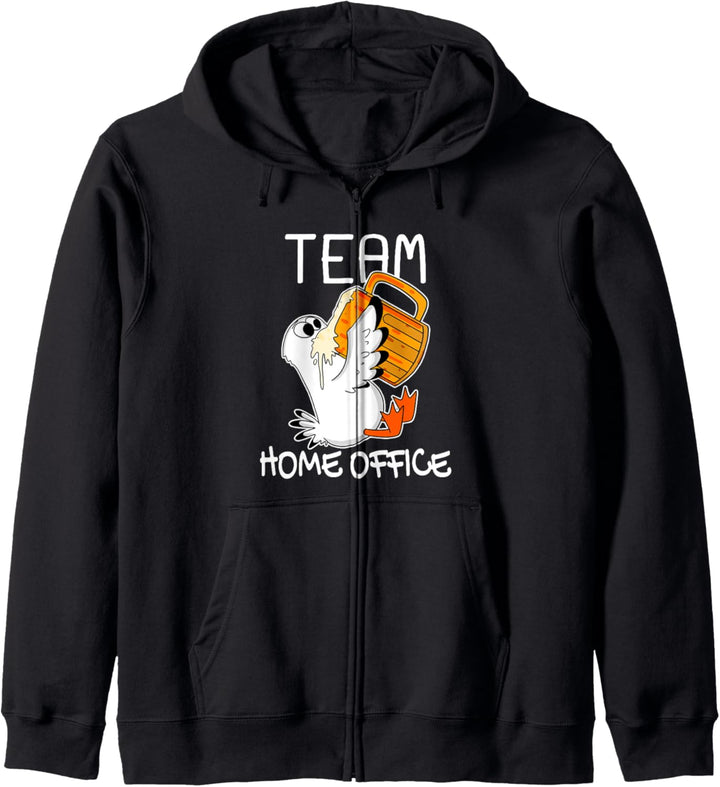 Team Home Office Möwe lustig Beruf Arbeiten Heimarbeit Kapuzenjacke
