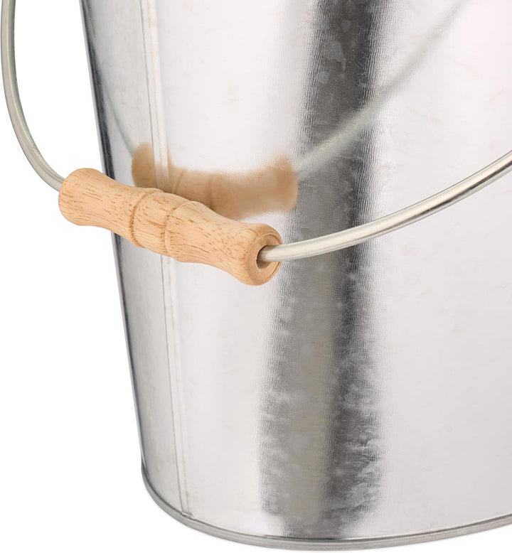 Relaxdays Ascheeimer mit Deckel, 12 l, Aschetonne mit Henkel, für Kohle & Asche, Kamin, Ofen, verzin