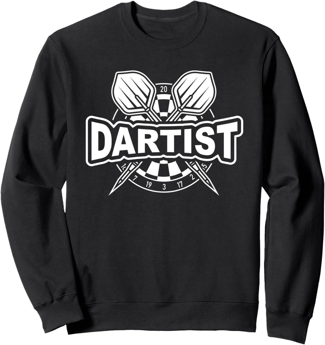 Dartist - cooles Darts Logo mit Dartpfeilen und Dartscheibe Sweatshirt