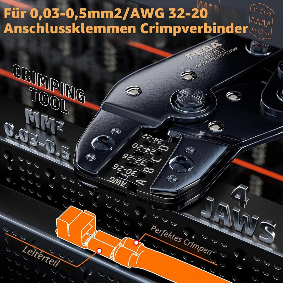 PEBA Crimpzange JST Stecker Set - 19 Arten 2,5 mm JST-XH &amp; JST-SM Steckverbinder, JST Crimpkontakten
