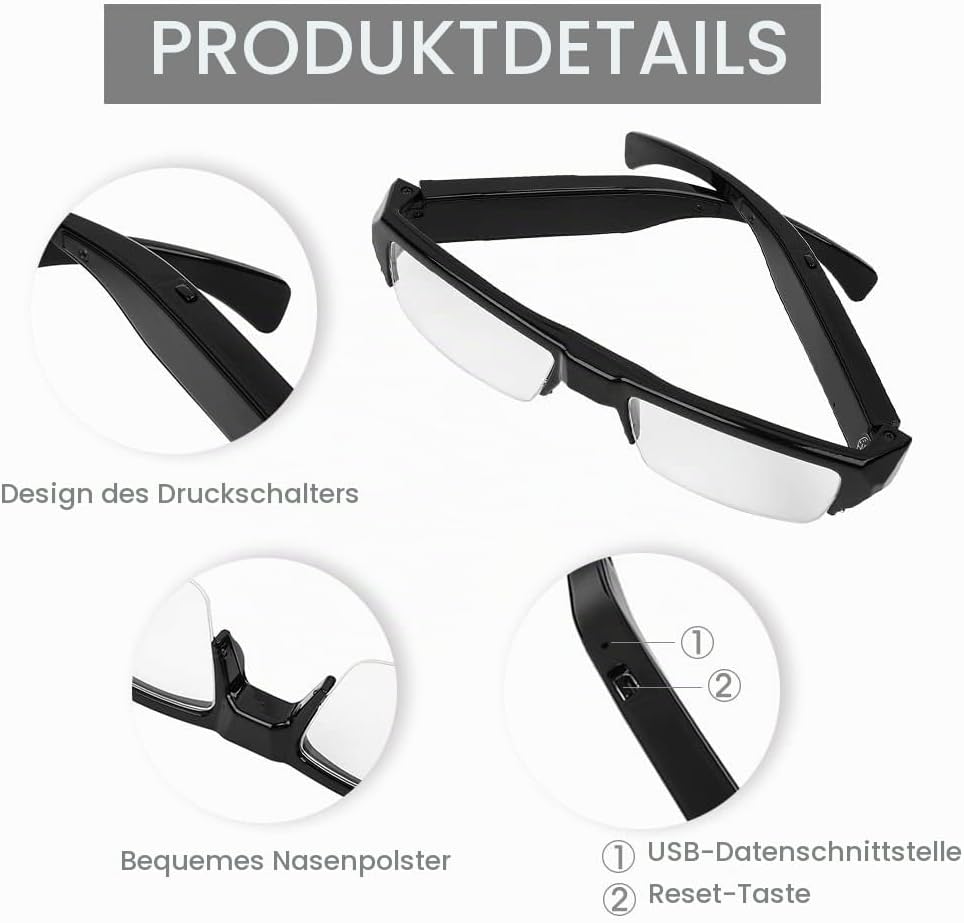 KOBERT GOODS V13 Version 2.0 Versteckte hochauflösende 5 Megapixel Full HD Mini Überwachungs-Kamera