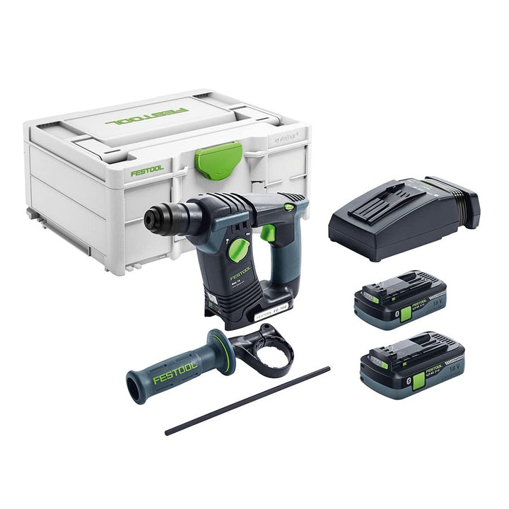 Festool Akku-Bohrhammer BHC 18 HPC 4,0 I-Plus (mit Akkupacks, Schnellladegerät, Zusatzhandgriff, Tie