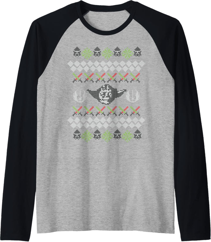 Star Wars Yoda Ugly Sweater Raglan