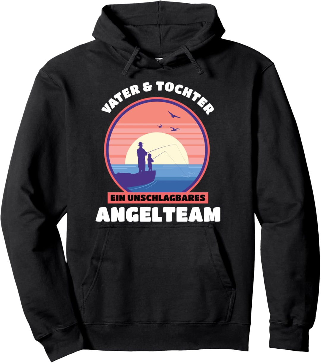 Anglerin Angeln Mädchen Vater Tochter Angelteam Pullover Hoodie