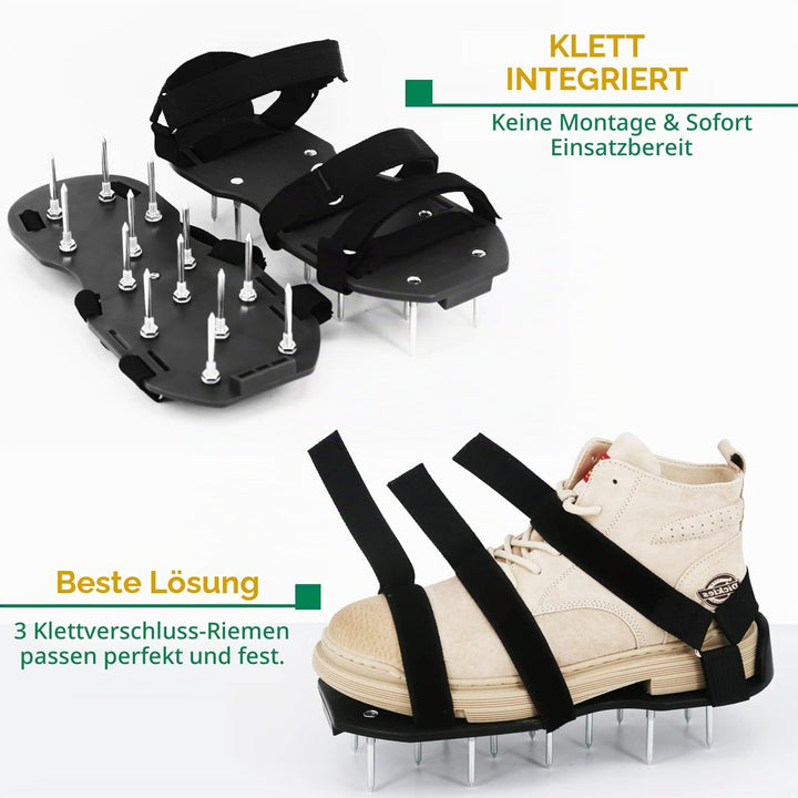 Rasenlüfter Schuhe, Nagelschuhe mit Klettverschluss Aerifizierer für Rasen mit Kostenlose Installati