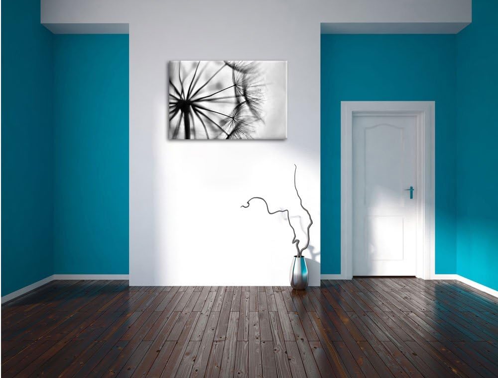 Pixxprint Weisse Pusteblumen/Format: 100x70cm / Leinwandbild fertig bespannt Wandbild Kunstdruck, 10